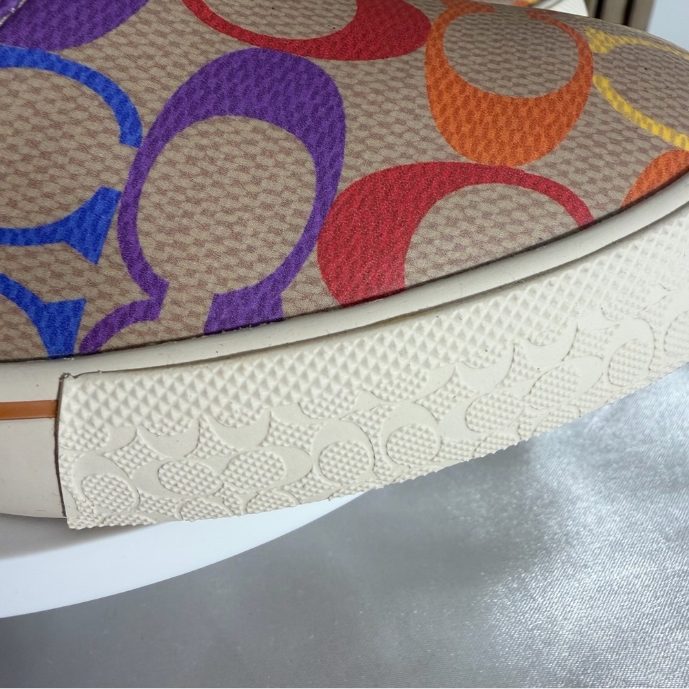 NEW 🌈 COACH 🌸 Women's Citysole Skate Sneakers in the Rainbow Signature Canvas ‼️ - Picture 4 of 12